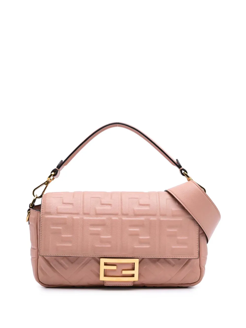 Fendi Pre-Owned 2000-2010 Zucca Embossed Leather Baguette satchel | Pink | Image 1
