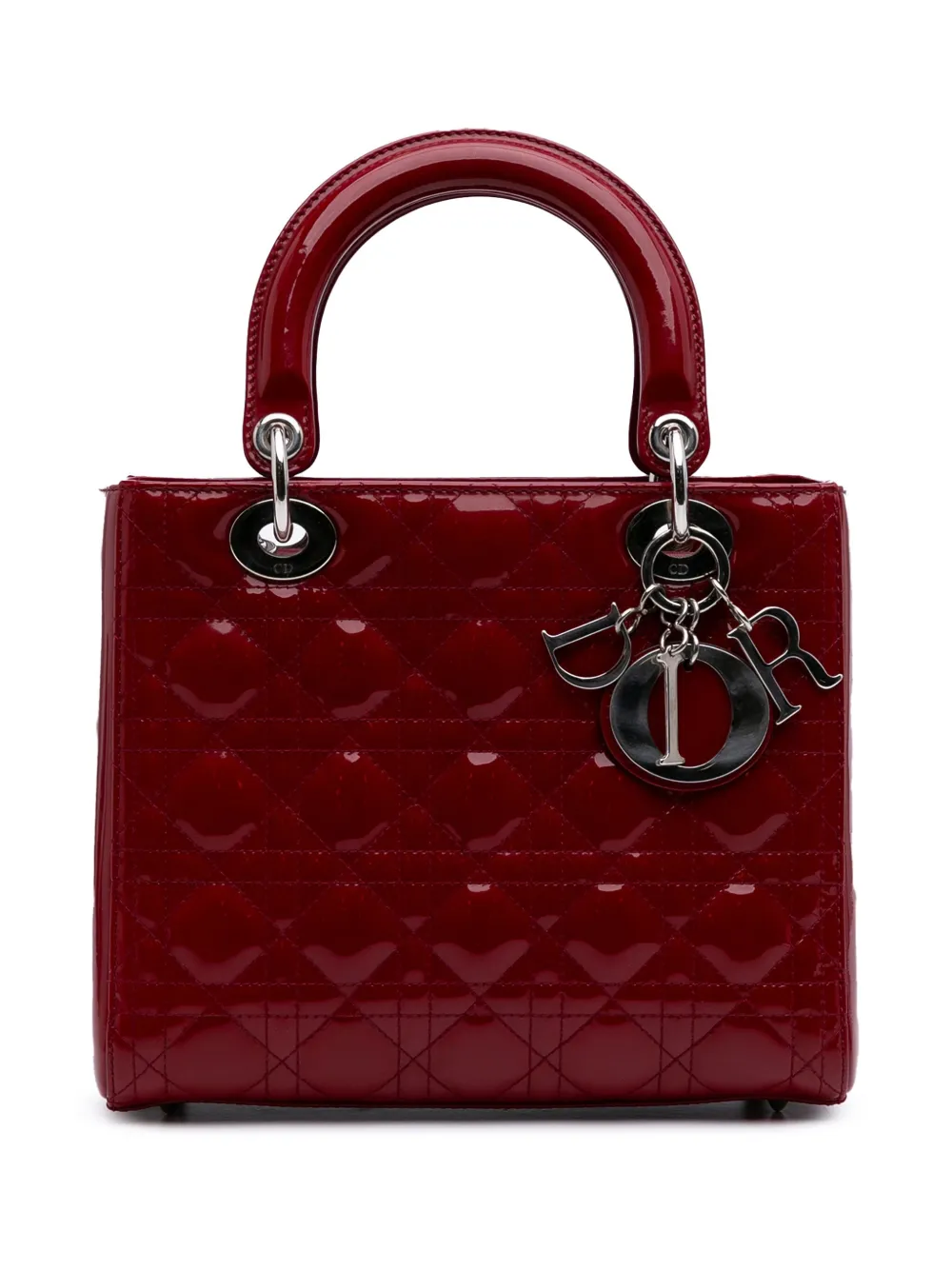Christian Dior Pre-Owned 2012 Medium Patent Cannage Lady Dior satchel | Red | Image 1