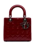 Christian Dior Pre-Owned 2012 Medium Patent Cannage Lady Dior satchel - Red