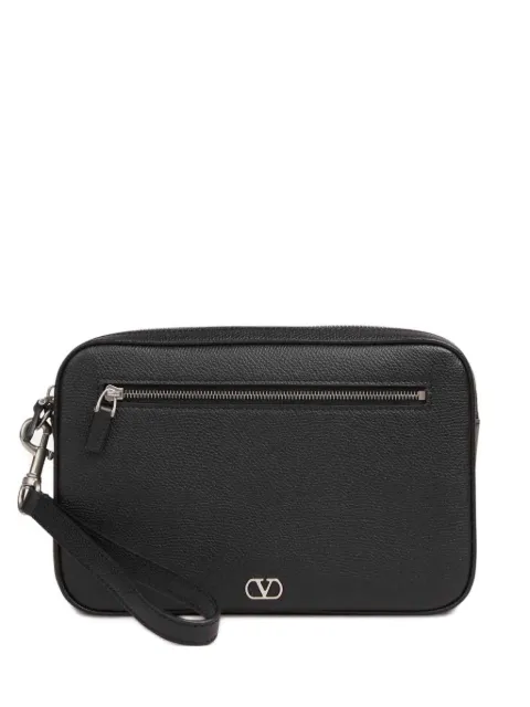 Valentino Garavani logo zip-top clutch bag
