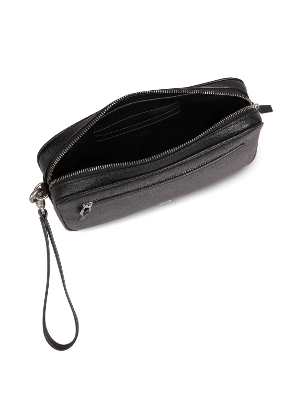 Valentino Garavani logo zip-top clutch bag Zwart