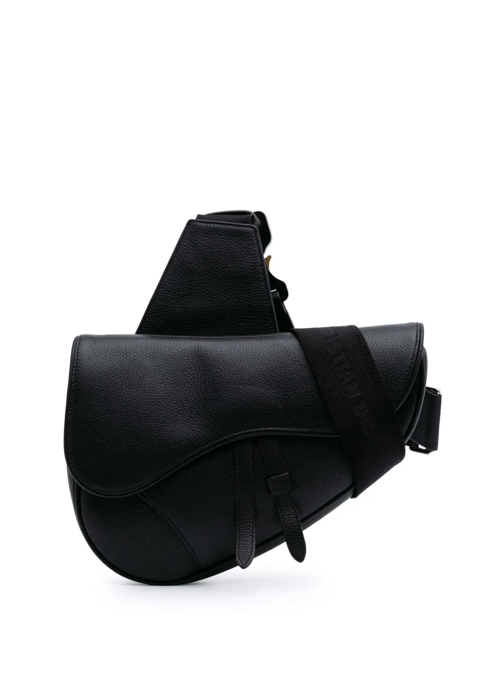 Christian Dior Pre-Owned 2022 Grained Calfskin Saddle Bag crossbody bag | Black | Image 1