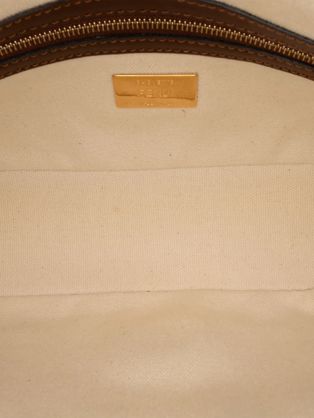 Pre-owned Fendi 2010-2025 Sarah Coleman Zucca Embroidered Canvas Fish Eye Vertigo Baguette Satchel