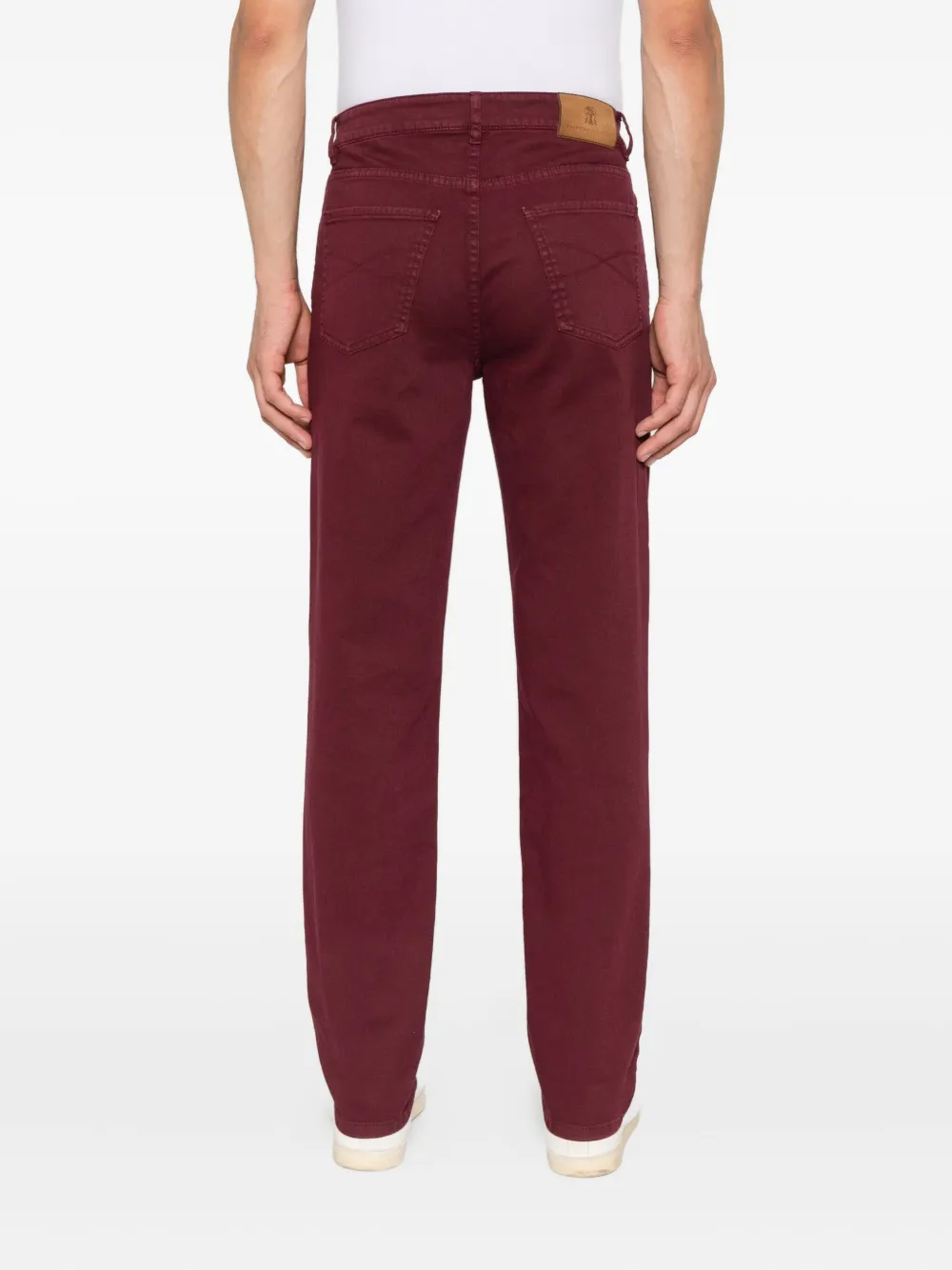 Brunello Cucinelli Jeans met geborduurd logo Rood
