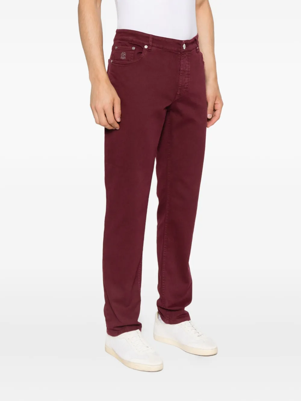Brunello Cucinelli Jeans met geborduurd logo Rood