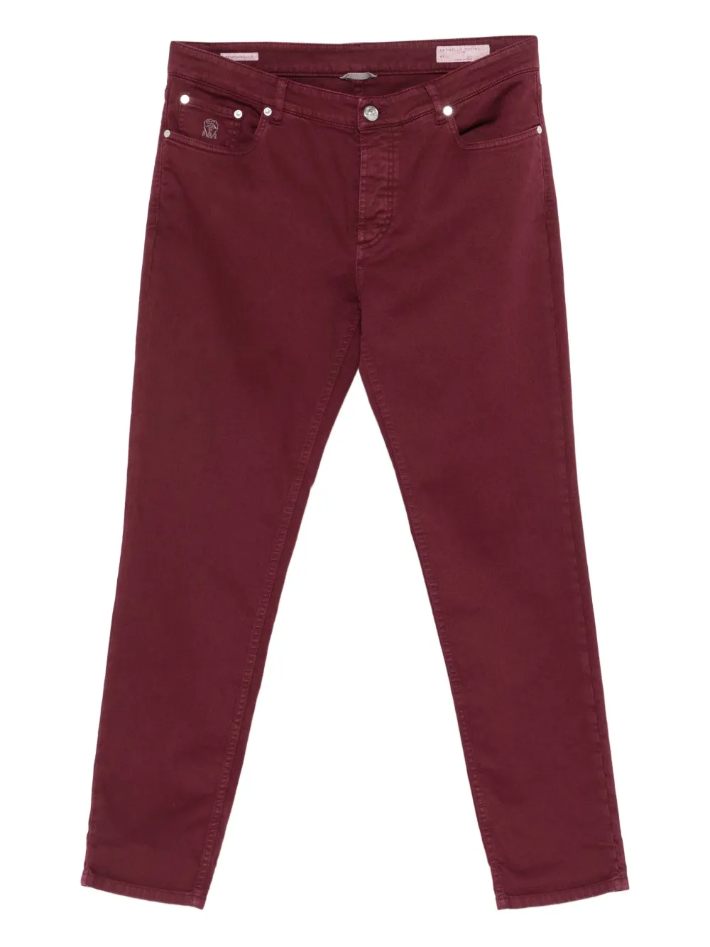 Brunello Cucinelli Jeans met geborduurd logo Rood