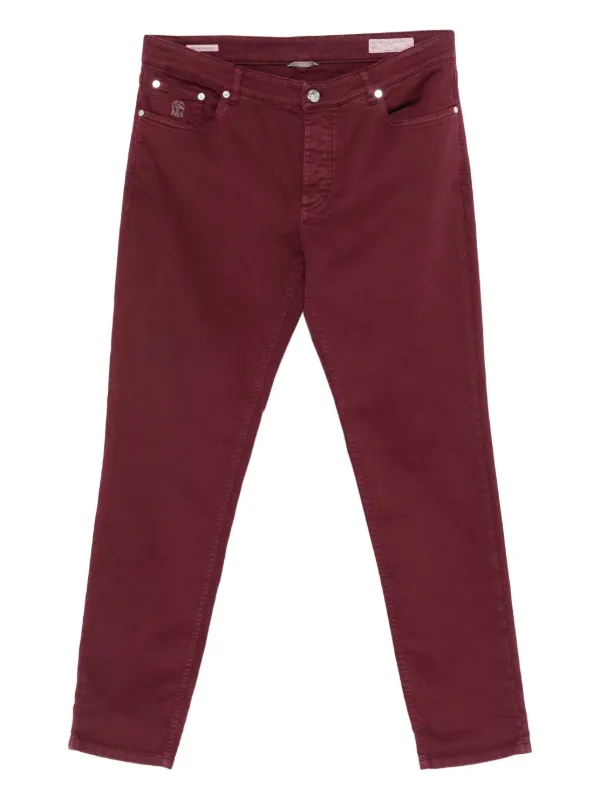 希少 BRUNELLO CUCINELLI ワインレッド コットンパンツ 高級 希少 BRUNELLO CUCINELLI ワインレッド コットンパンツ 高級