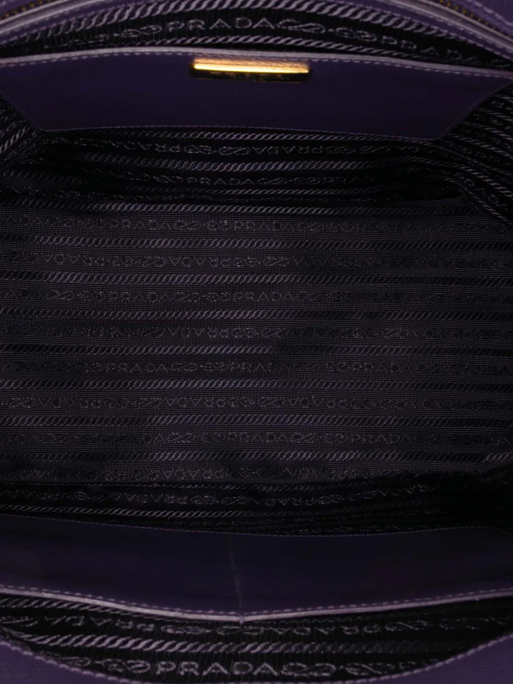 Pre-owned Prada 2000-2024 Medium Saffiano Lux Galleria Double Zip Satchel In Purple