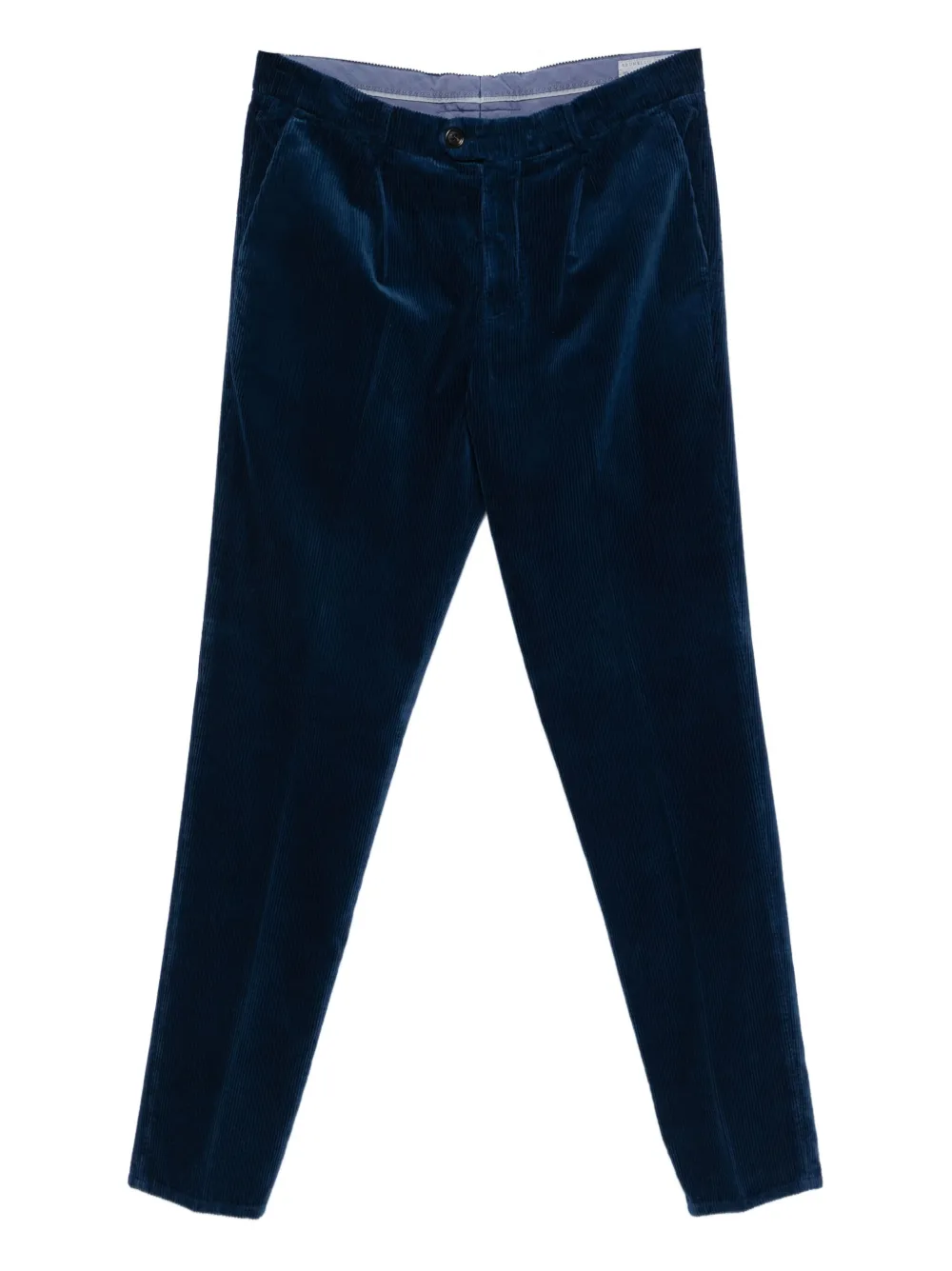 Brunello Cucinelli Ribfluwelen broek met geplooide voorkant Blauw