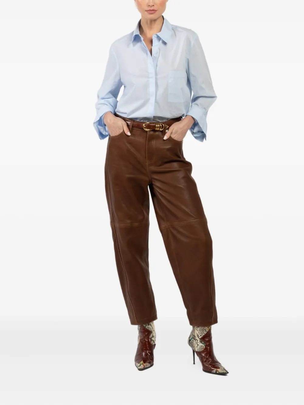 Simkhai Waldon leather panel trousers Bruin