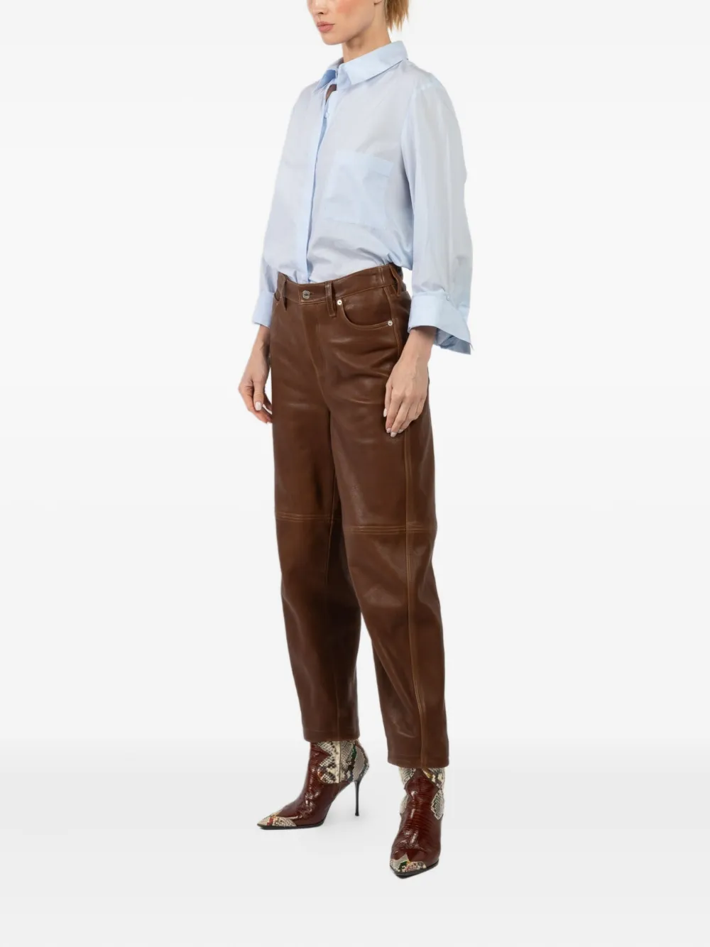 Simkhai Waldon leather panel trousers Bruin
