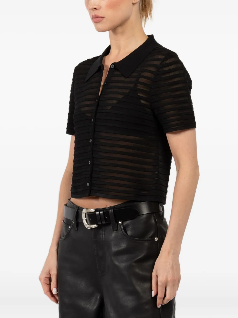 Simkhai Short-sleeve Cardigan In Black