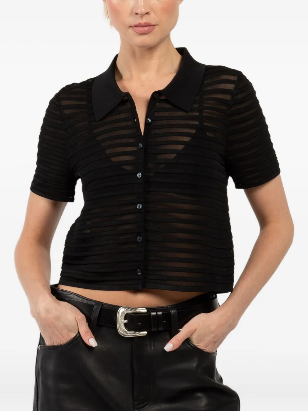 Simkhai Short-sleeve Cardigan In Black