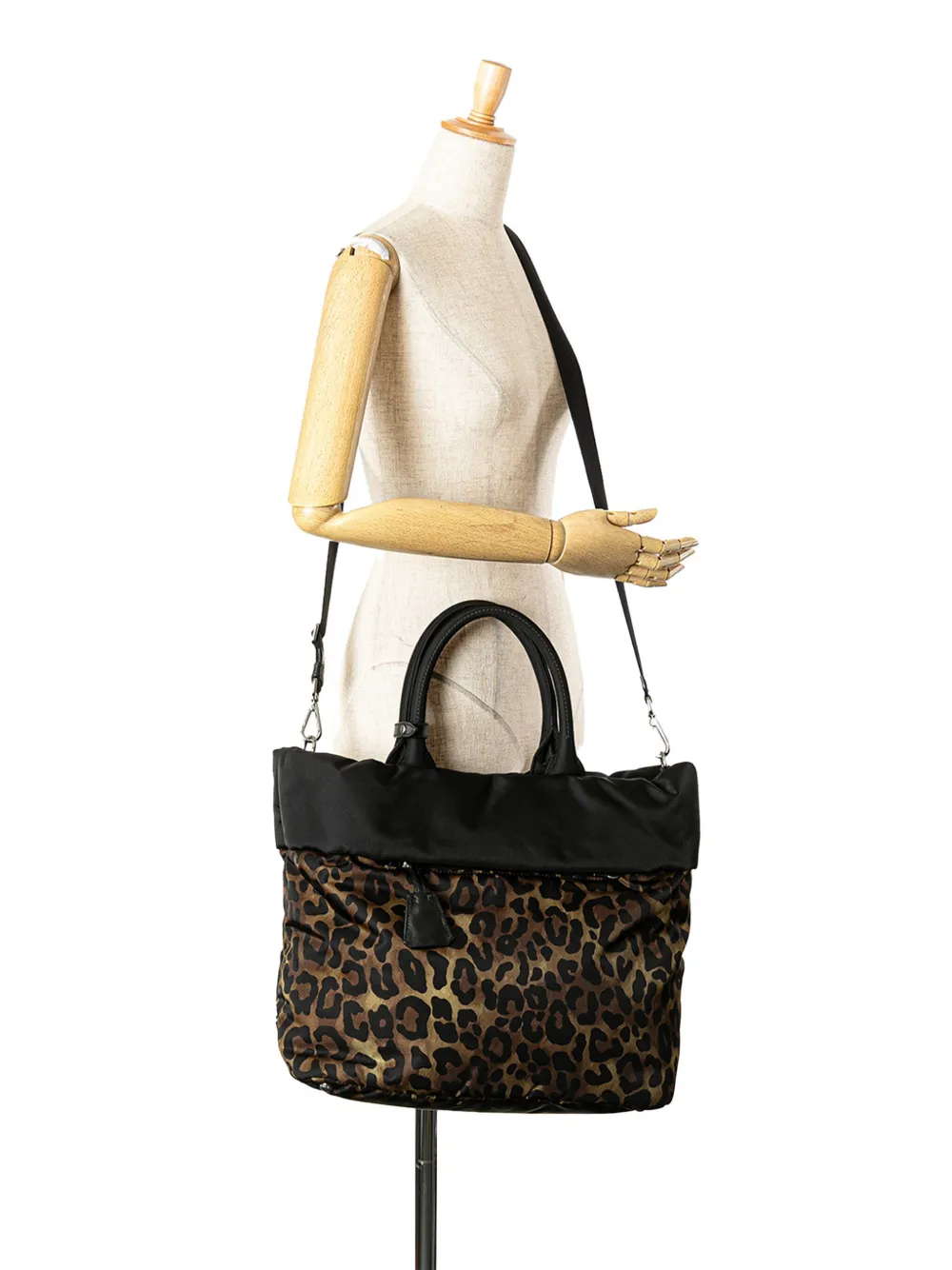 Prada Pre-Owned 2000-2025 Tessuto Leopard Print Reversible satchel | Pre-Owned | Image 2