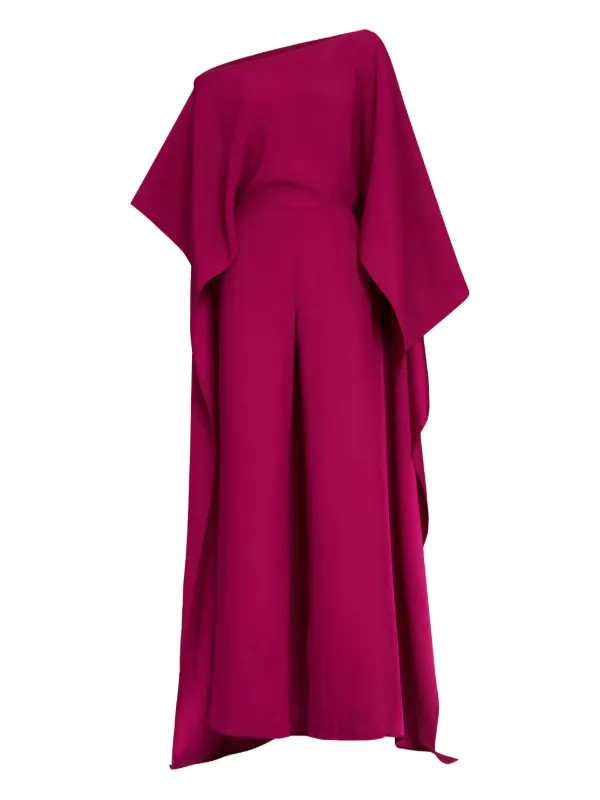 Taller Marmo Jerry One-shoulder Cape Jumpsuit in Pink