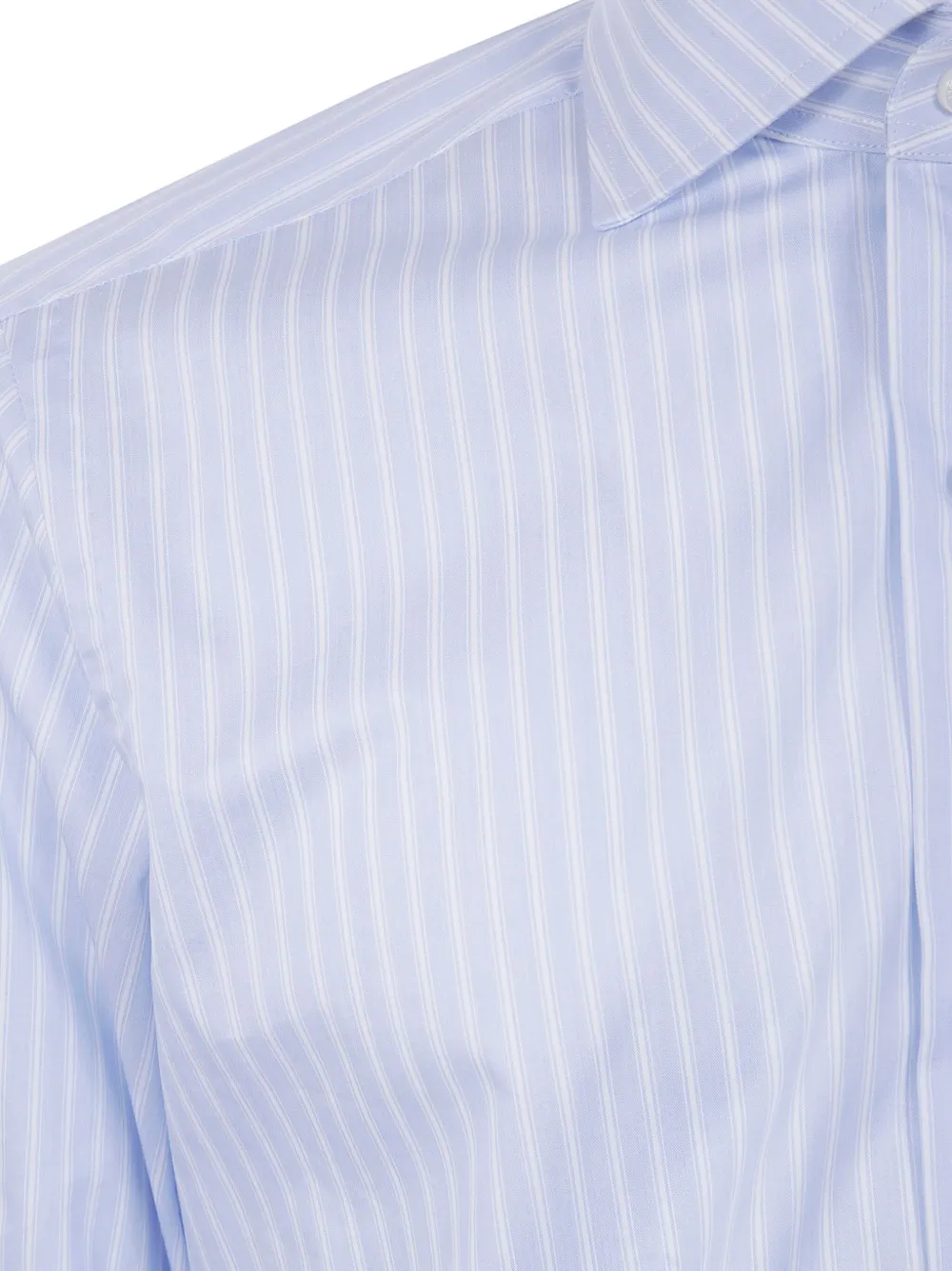 Barba striped button-down shirt Blauw