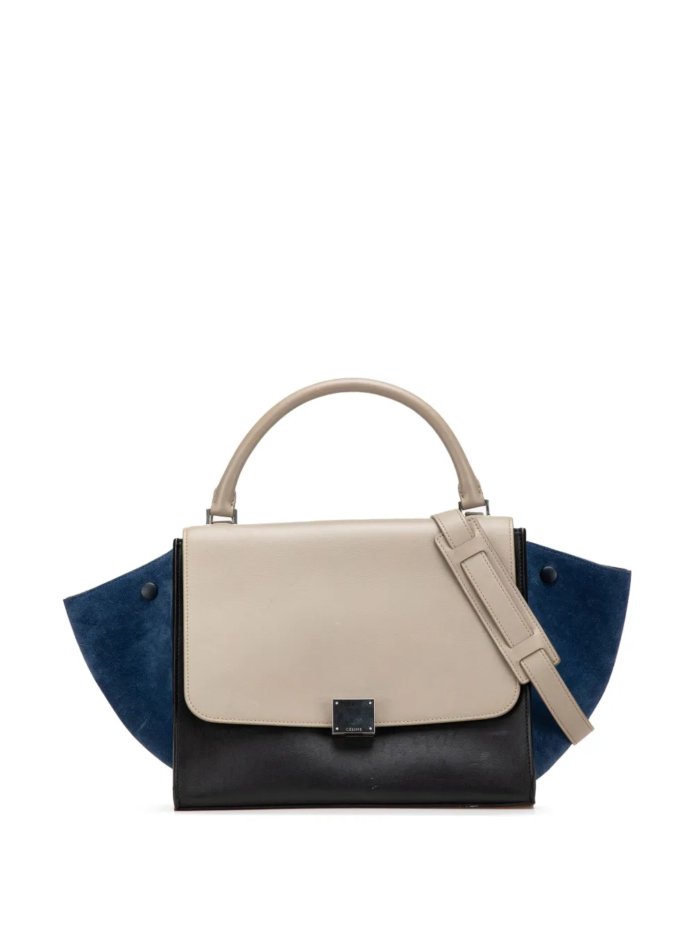Céline Pre-Owned 2012 Medium Tricolor Calfskin and Suede Trapeze Céline Pre-Owned 2012 Medium Tricolor Calfskin and Suede Trapeze