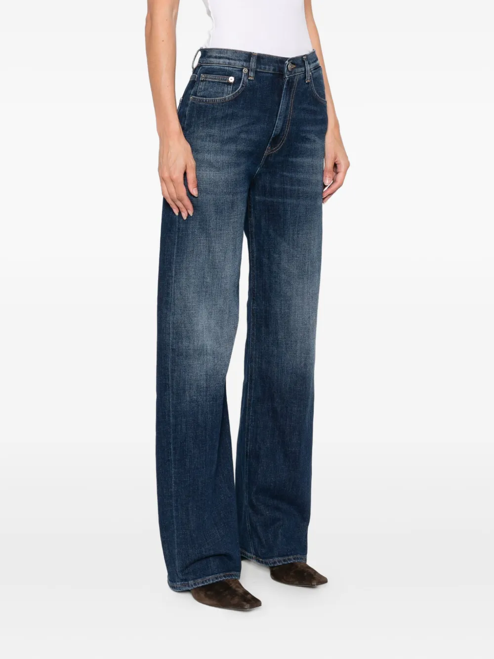 DONDUP Jeans met logopatch Blauw