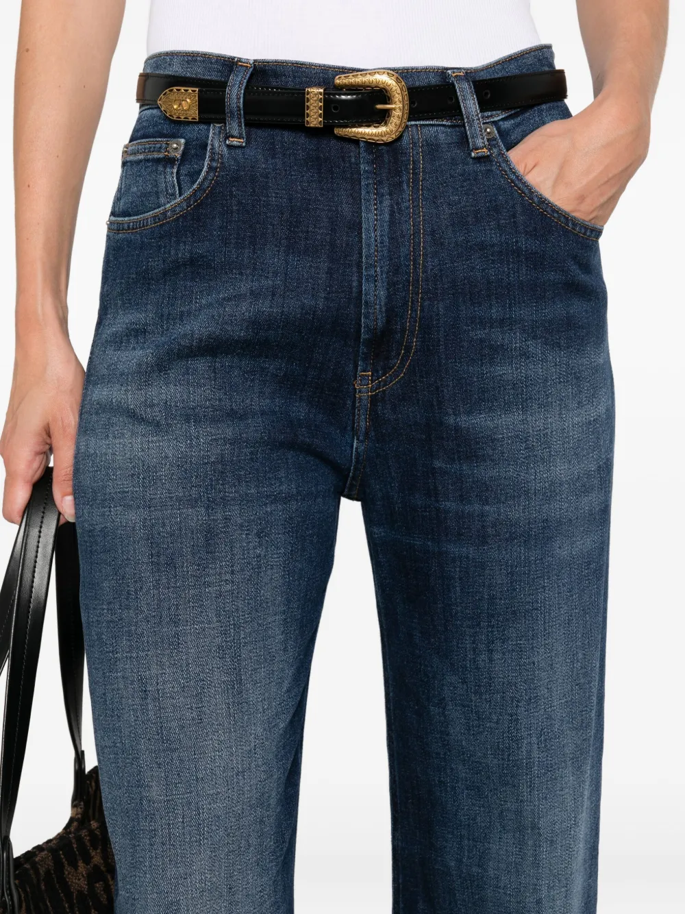 DONDUP Jeans met logopatch Blauw