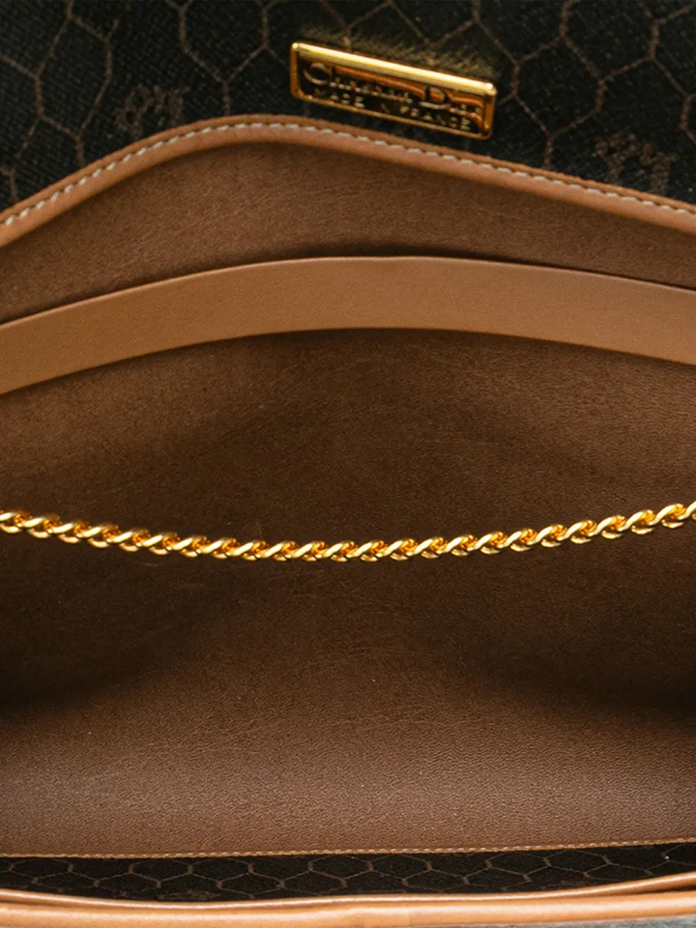 Pre-owned Dior 20th Century Honeycomb Coated Canvas Chain Shoulder Bag