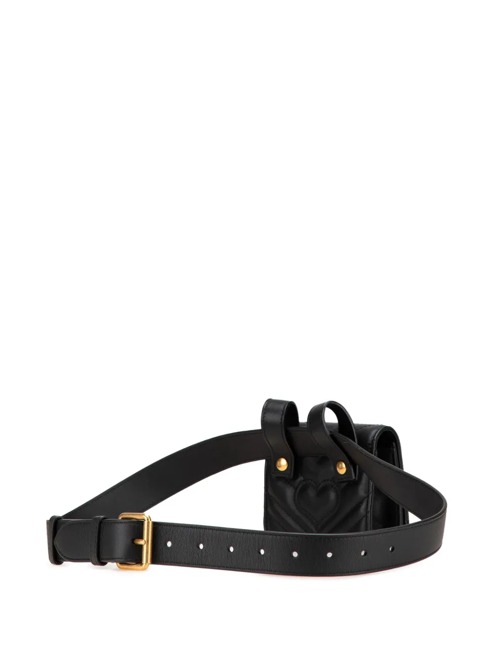 Pre-owned Gucci 2016-2025 Mini Gg Marmont Matelasse Leather Animal Studs Pouch Bag Belt Bag