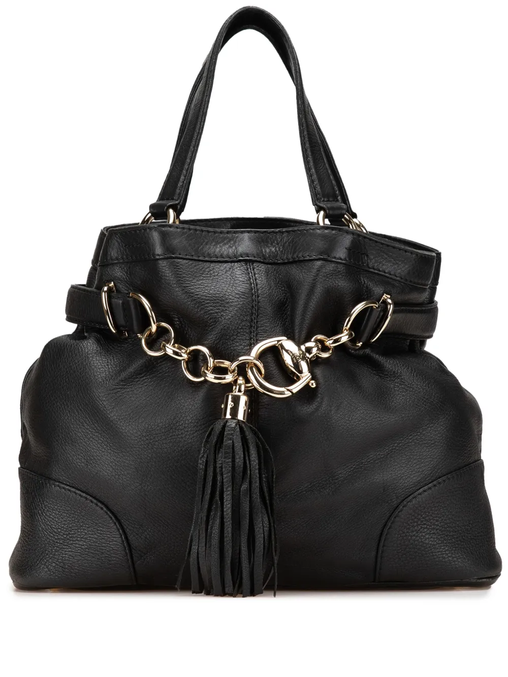 Gucci Pre-Owned 2000-2015 ディアスキン シエナ ビット ハンドバッグ M - ブラック Gucci Pre-Owned 2000-2015 ディアスキン シエナ ビット ハンドバッグ M - ブラック