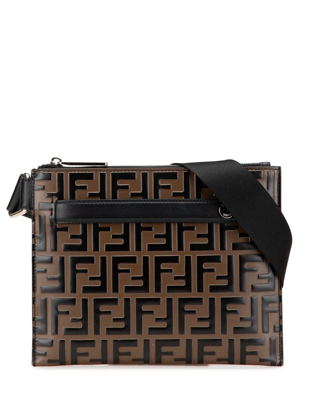 Fendi Pre-Owned 2010-2025 FF Embossed Leather 1974 crossbody bag | Black | Image 1