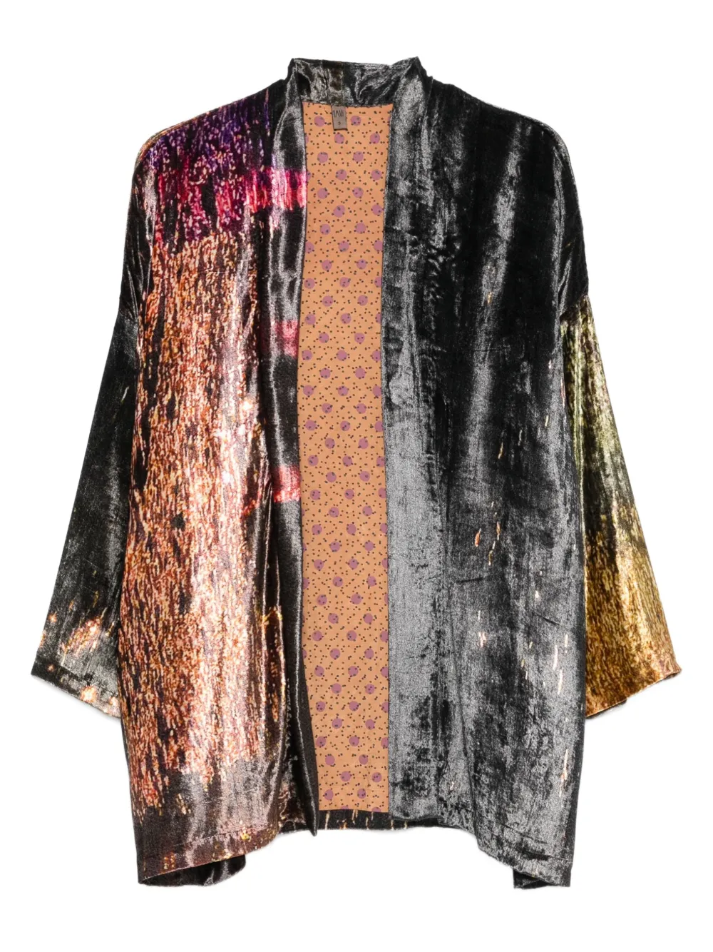 YAVI metallic-effect silk jacket | Green | Image 1