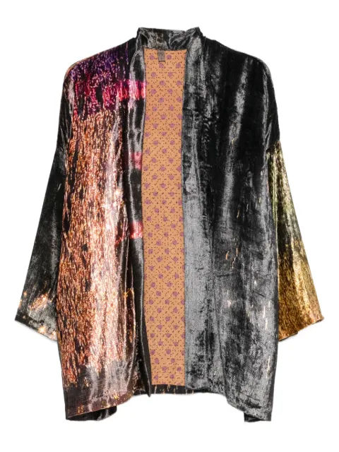 YAVI metallic-effect silk jacket