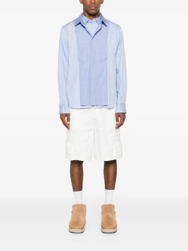 sacai ブルーストライプ　半袖シャツ Aライン Sacai Nylon Twill & Stripe Cotton Shirtdress | Saks Fifth Avenue