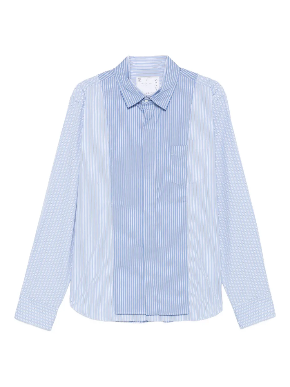 Sacai striped panelled shirt Blauw