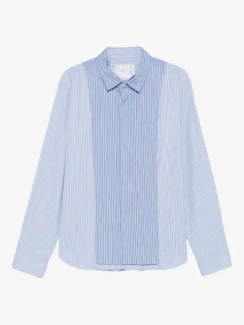 sacai striped panelled shirt