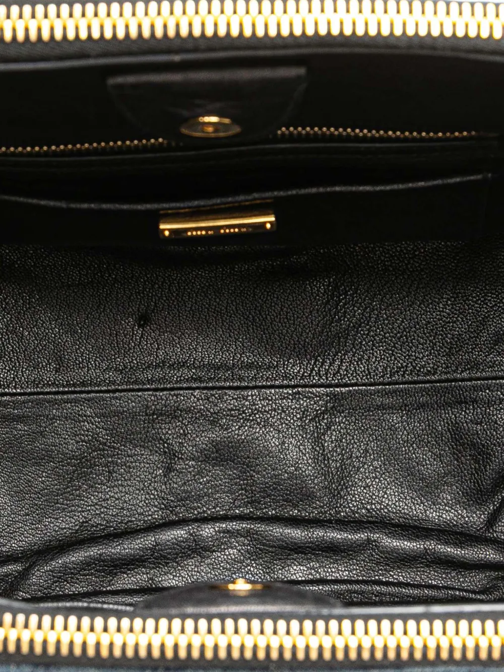 Pre-owned Miu Miu 2010-2025 Small Matelasse Denim Biker Satchel