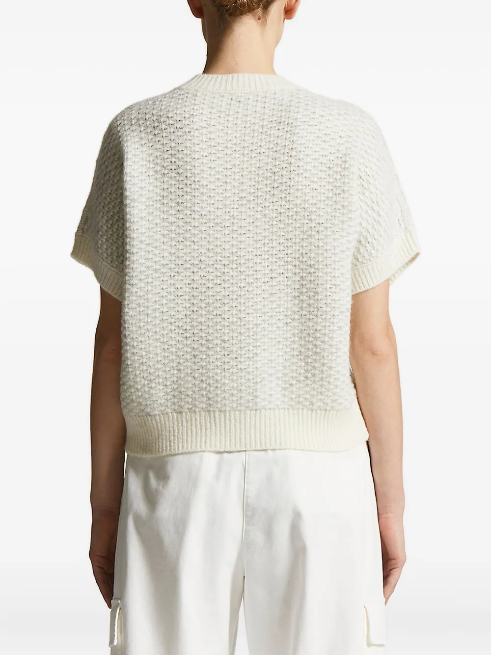Peserico textured short-sleeve knitted top Beige