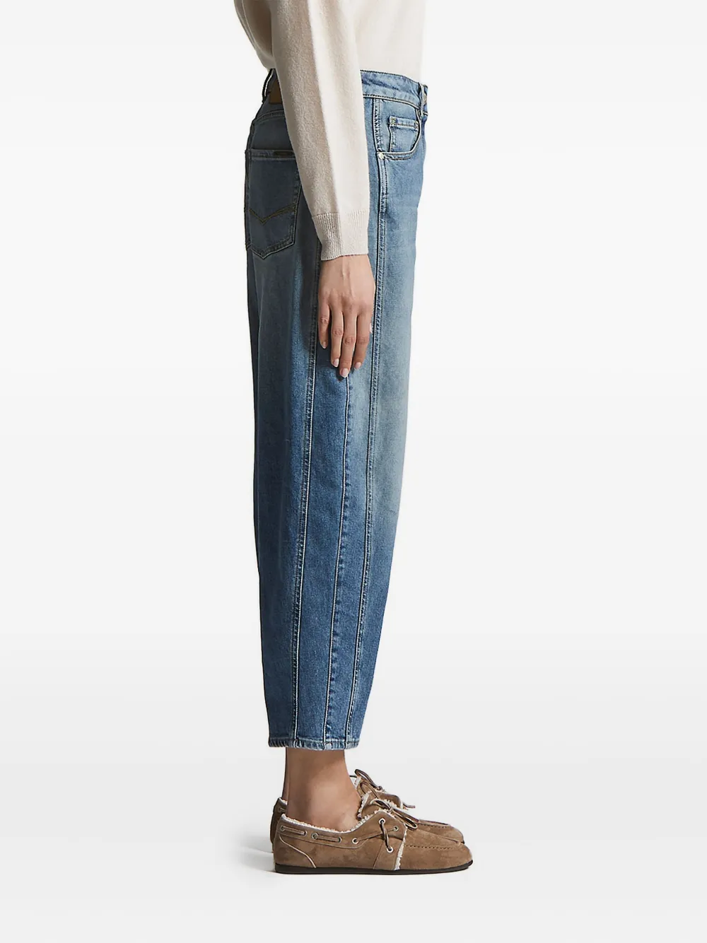 Peserico panelled five-pocket denim jeans Blauw