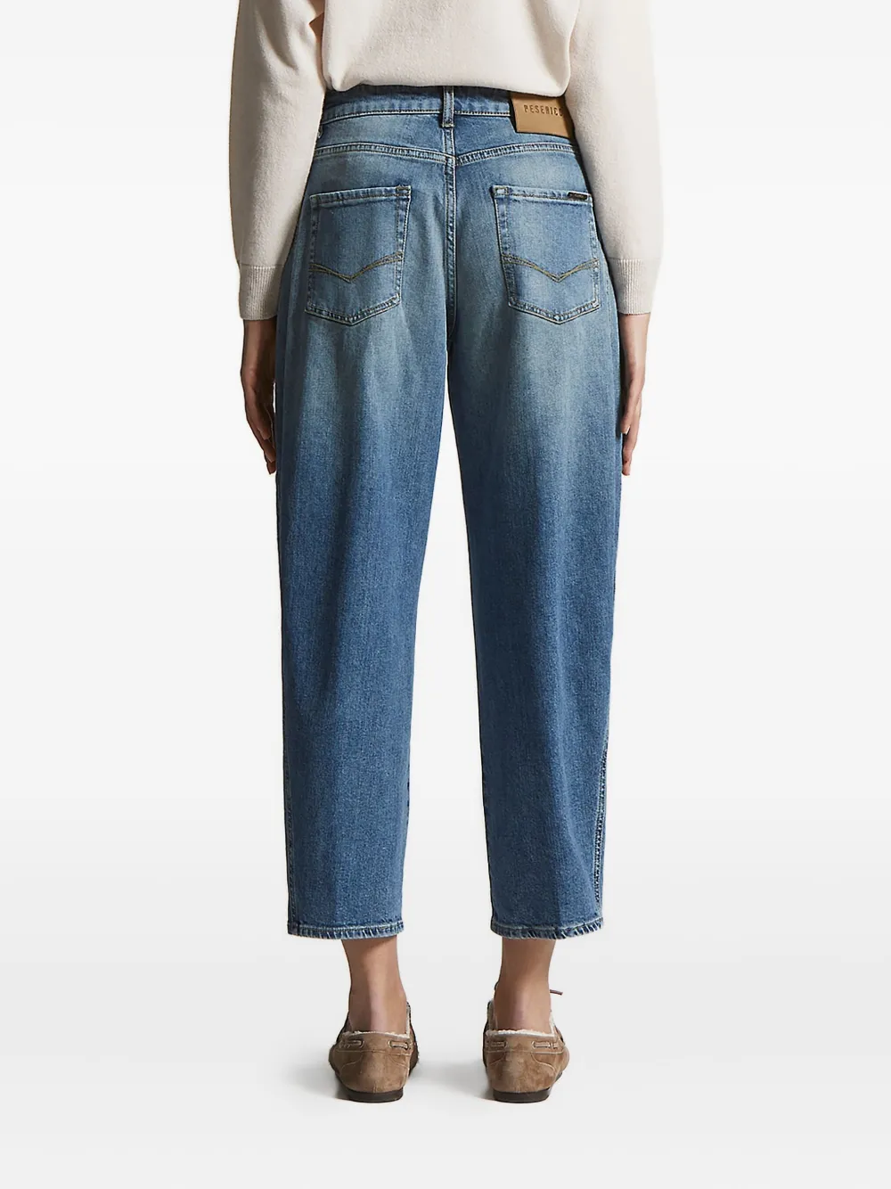 Peserico panelled five-pocket denim jeans - Blauw