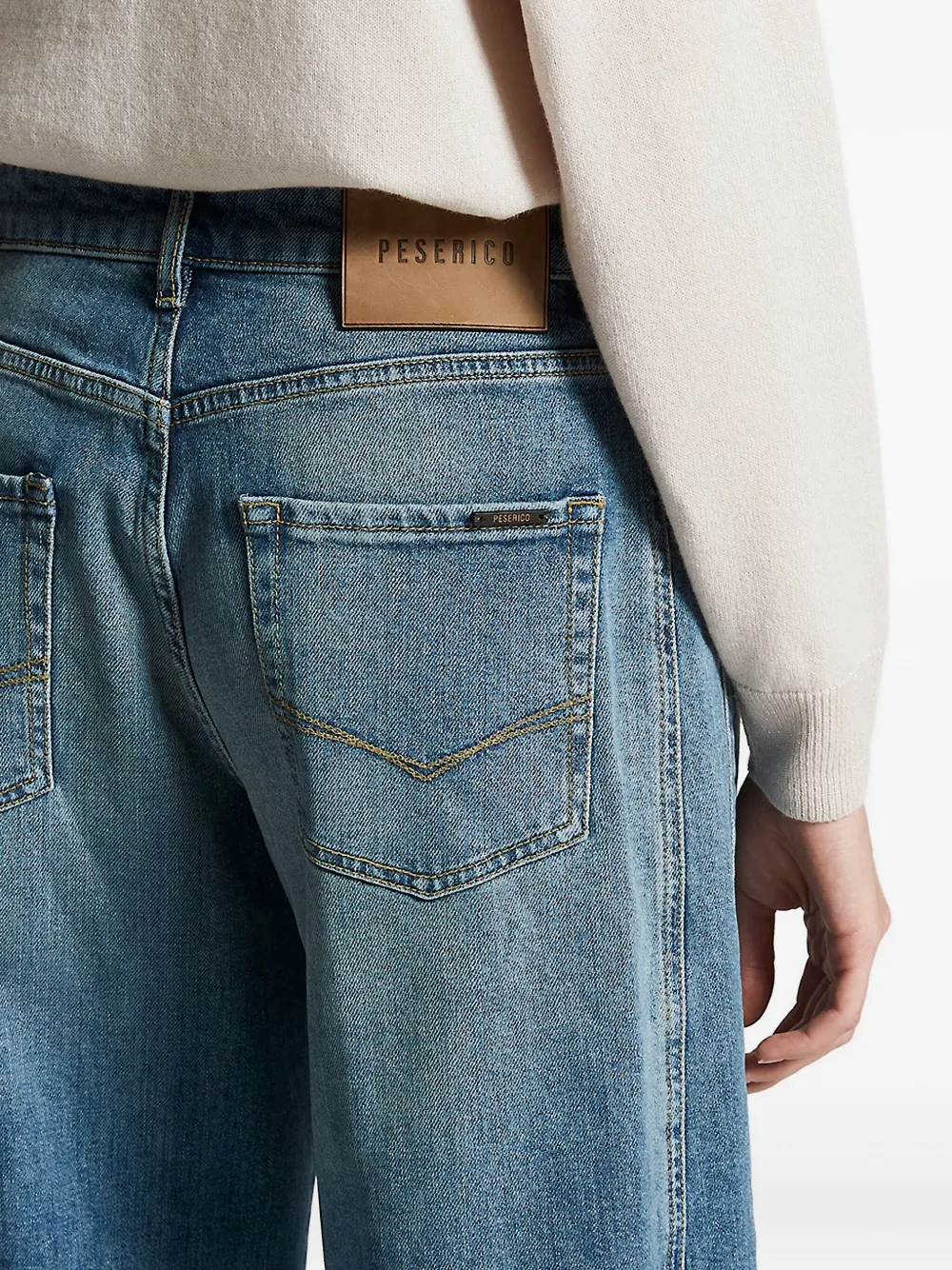 Peserico panelled five-pocket denim jeans Blauw