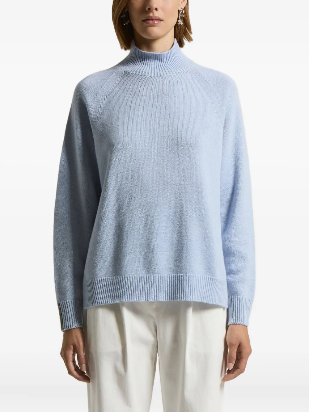 Peserico high-neck raglan-sleeve sweater | Blue | Image 1