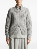 Peserico high-neck open-knit cardigan - Grey