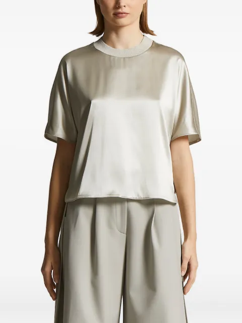 Peserico satin-trimmed boxy top
