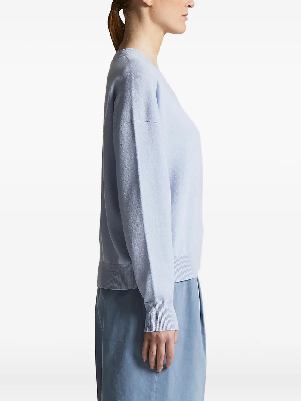 Peserico v-neck embellished sweater Blauw