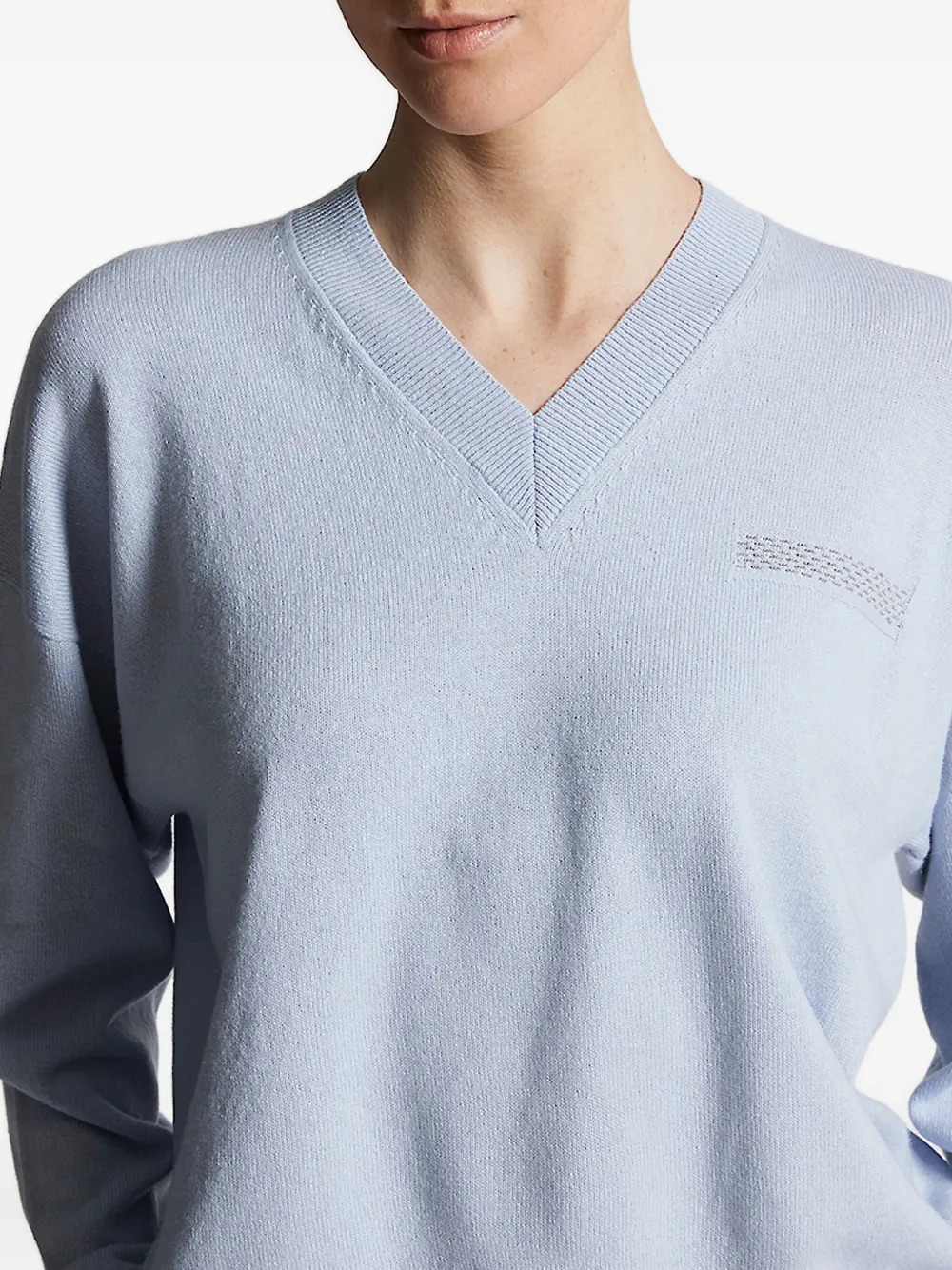 Peserico v-neck embellished sweater Blauw