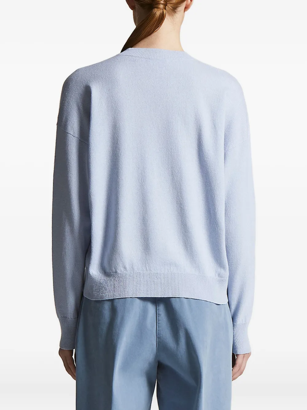 Peserico v-neck embellished sweater Blauw