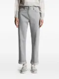 Peserico cuffed logo-patch jeans - Grey