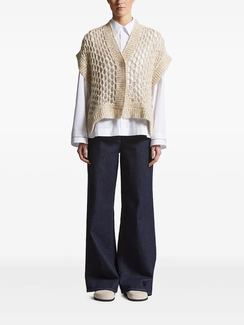Peserico maxi-mesh sequin cardigan | Cardigans | Image 2