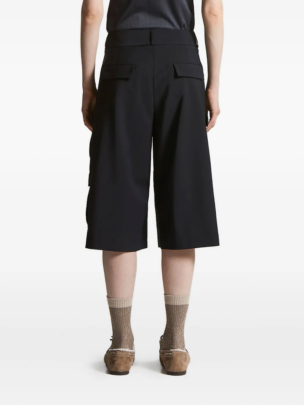 Peserico pleated cargo knee-lenght shorts Blauw