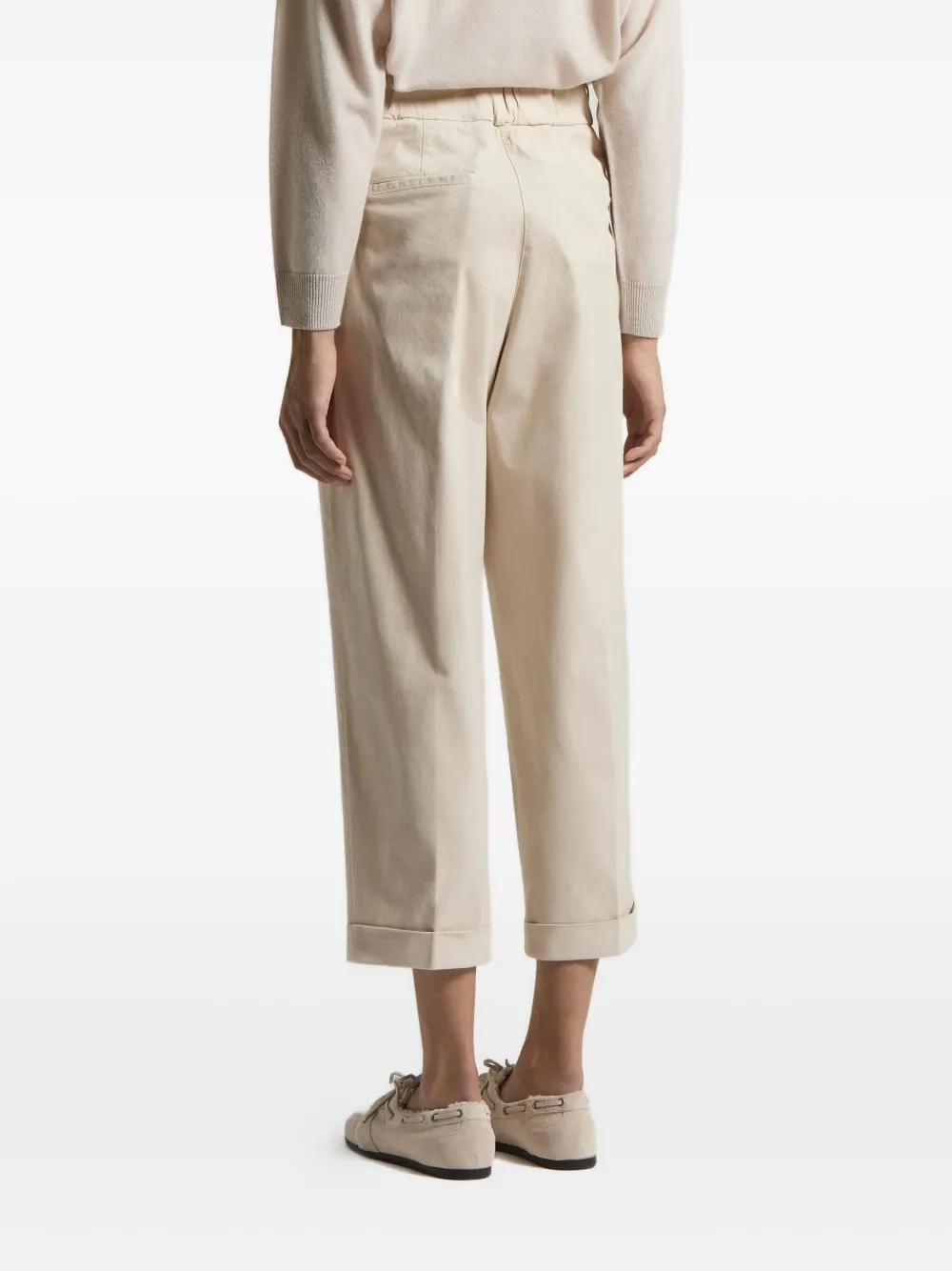 Peserico Cropped plooibroek - Beige