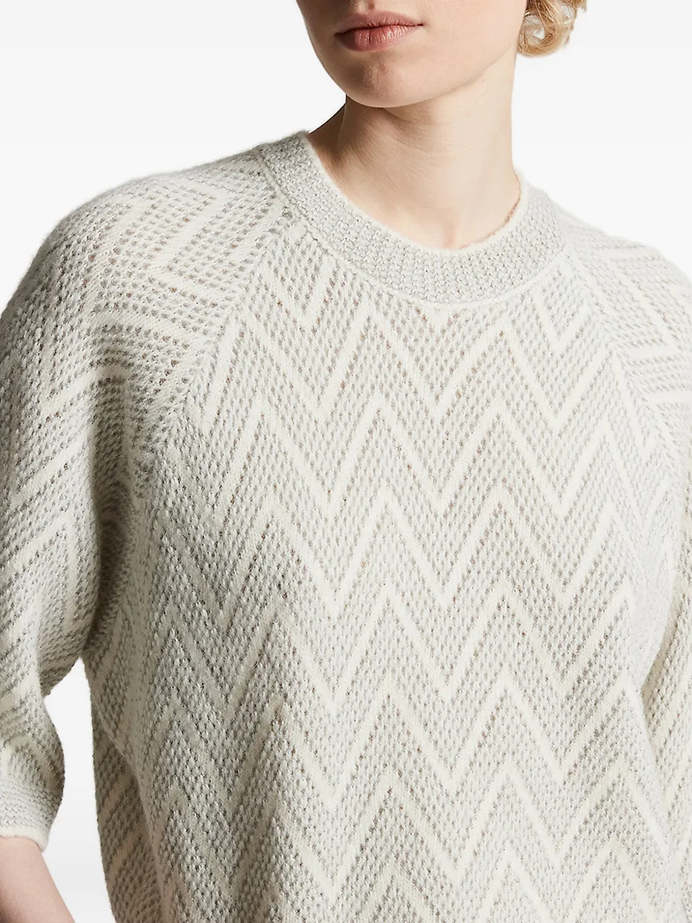 Peserico chevron-pattern sweater Wit