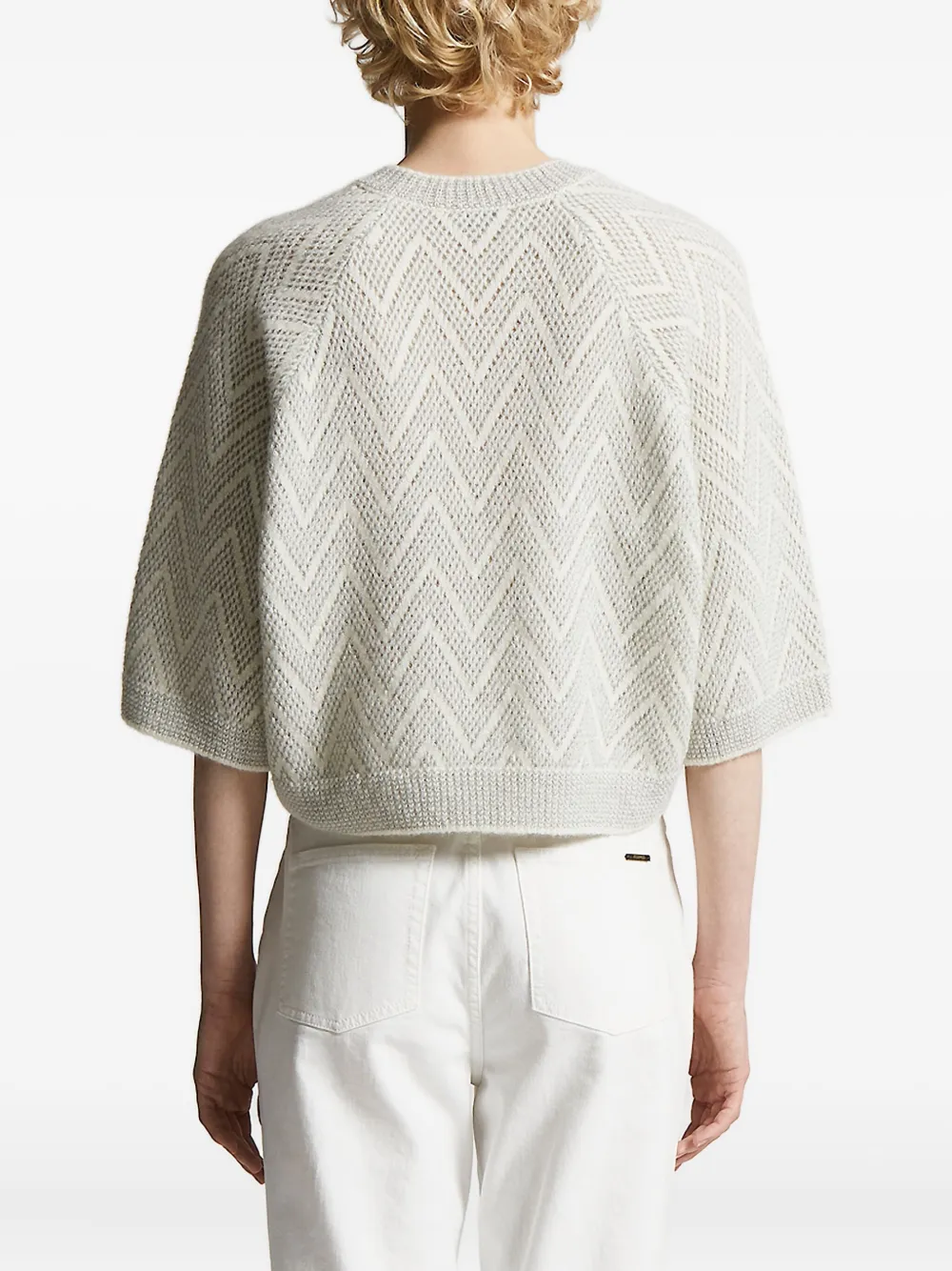 Peserico chevron-pattern sweater Wit