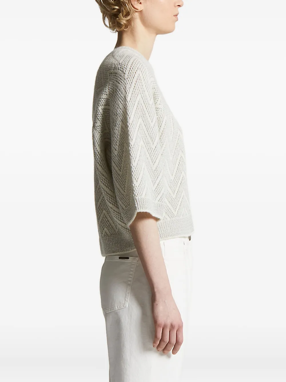 Peserico chevron-pattern sweater Wit